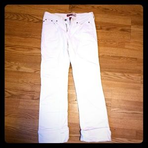 White corduroy pants
